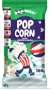 BOOMZA Микроволновый попкорн вкус сметана и лук 100 g ()1x20)