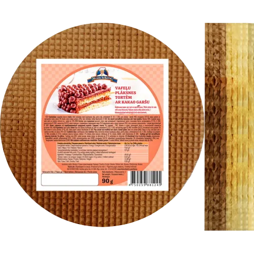 Hojas de Barquillo para tarta con sabor a CACAO, 90 g (1 x 16).