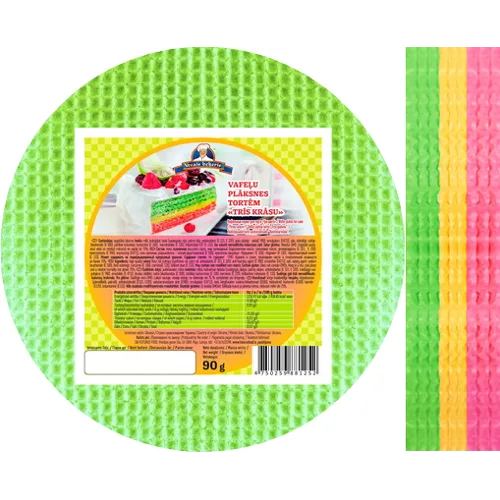 Hojas de Barquillo para Tarta TRES COLORES 90g,/1x16